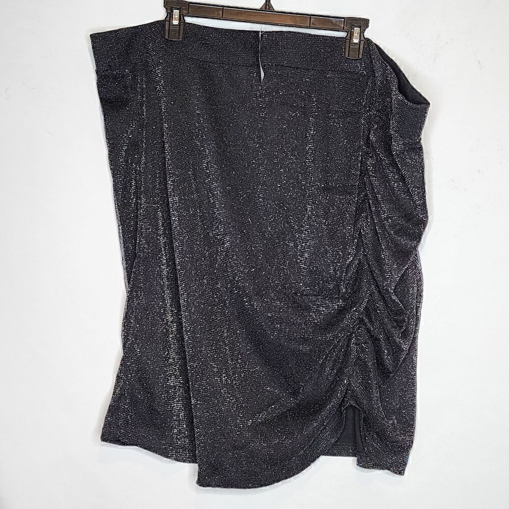 4X 26W Torrid Black At The Knee Glitter Knit Cinch Bodycon Skirt Special Occasio - Picture 2 of 8